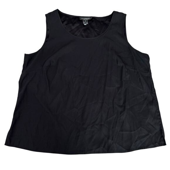 Citron Santa Monica Collection Silk Sleeveless Tank Top Black Minimalist Size 1X - Picture 1 of 9